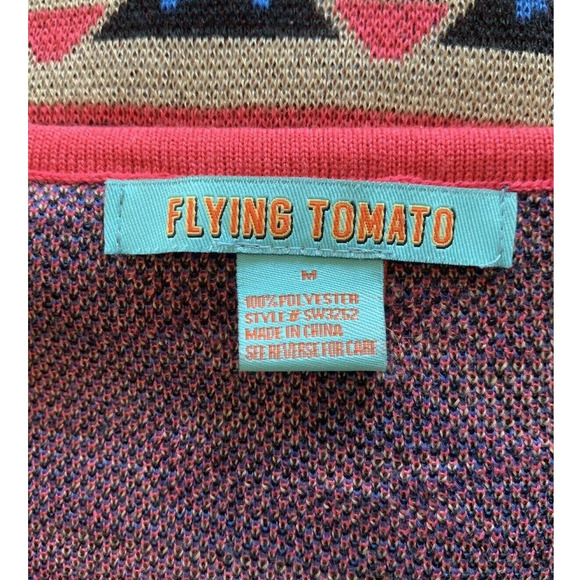 FLYING TOMATO Aztec Tribal Print Long Sleeves Mini Dress Size M - Picture 3 of 11